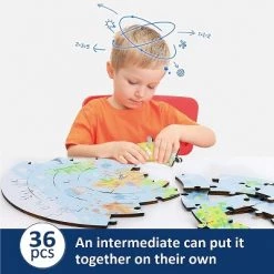 iPlay, iLearn World Map Floor Puzzle, Round Wooden Jigsaw Puzzle with Large Pieces, Geography Educational Toy, 36 Pieces, For Kids Ages 3-12 -Puzzles Sales 2022 unnamed file 863