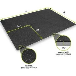 ProsourceFit Rubber Top Exercise Puzzle Mat or inch, EVA Foam Interlocking Tiles for Home Gym Protective Flooring for Equipment and Workouts