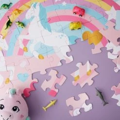 Blue Panda 100-Piece Giant Floor Puzzle, Rainbow Unicorn Jumbo Jigsaw Puzzles for Toddlers Preschool, Toy Puzzles for Kids Ages 3-5, 2.3 x 3 Feet