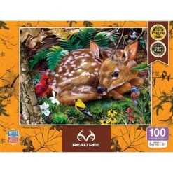 MasterPieces 100 Piece Jigsaw Puzzle for Kids - Realtree Forest Babies - 14"x19"